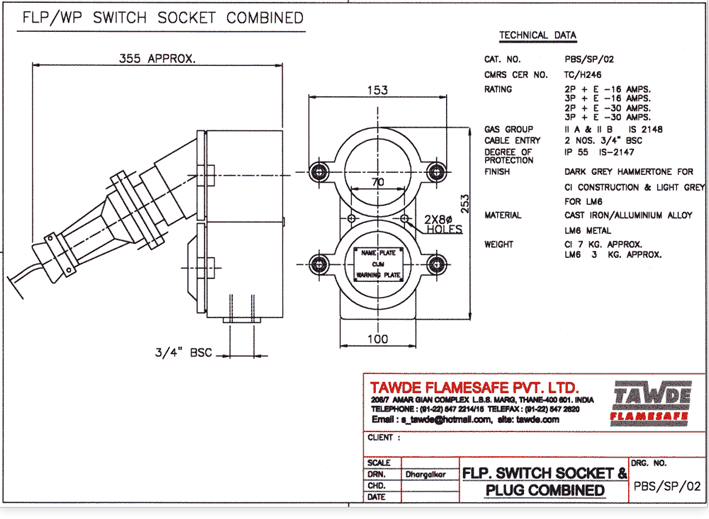 FLP / WP Switch Socket & Plug Combined