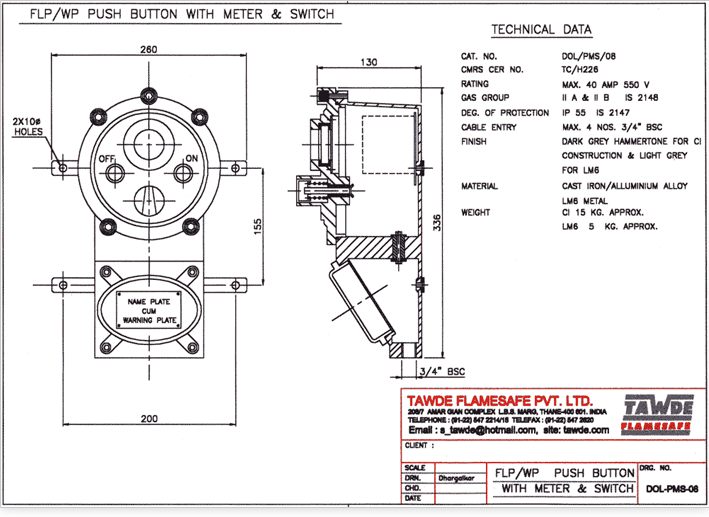 FLP / WP Push Button Stations - Ammeter/Voltmeter	