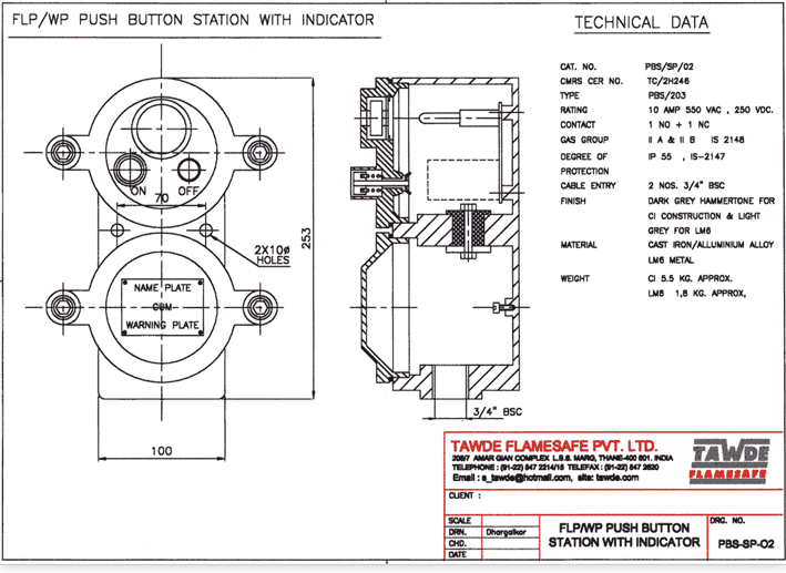 FLP / WP Push Button Stations  -  Indicating Lamp