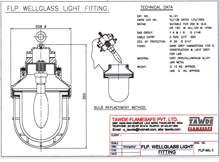 FLP Well Glass Fittings Integral Type